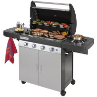BBQ GAZ 4 SERIES Classic LXS - Grille Culinary et plancha réversible fonte émaillée - Electronique - réchaud latéral