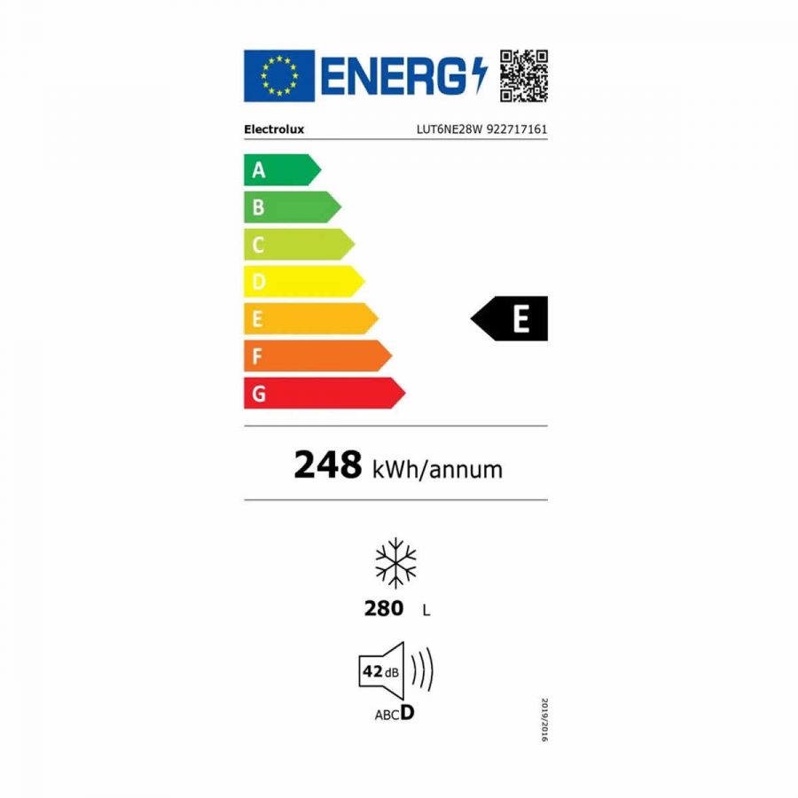 Congélateur Armoire 280 Litres ELECTROLUX LUT6NE28W