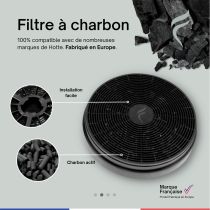 Filtre à Charbon Actif Amica (2 pièces) - Réf. 1073731 - Pour Hottes AH1406/AH1416/AH3416/AH4416