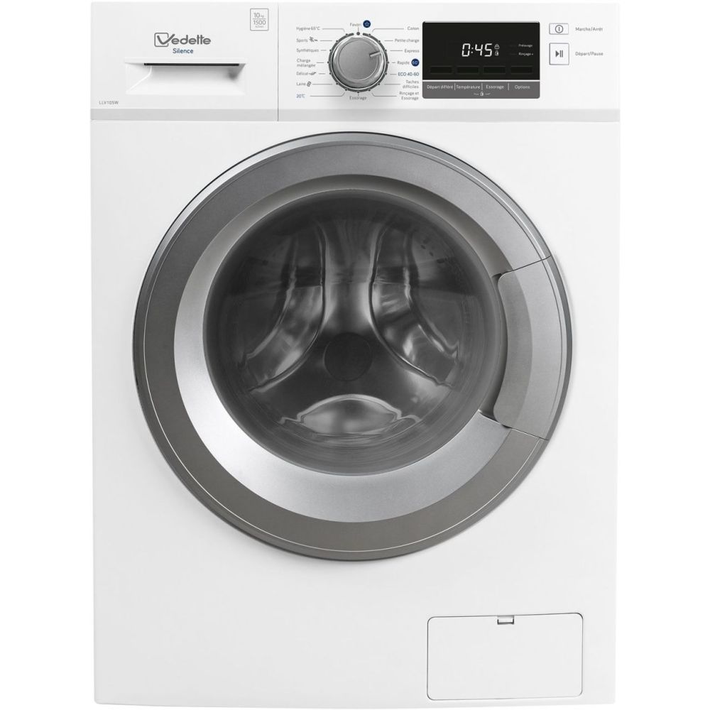 Lave-linge Vedette LLV95W - 9kg - 1400tr/min - Programme Hygiène - Blanc